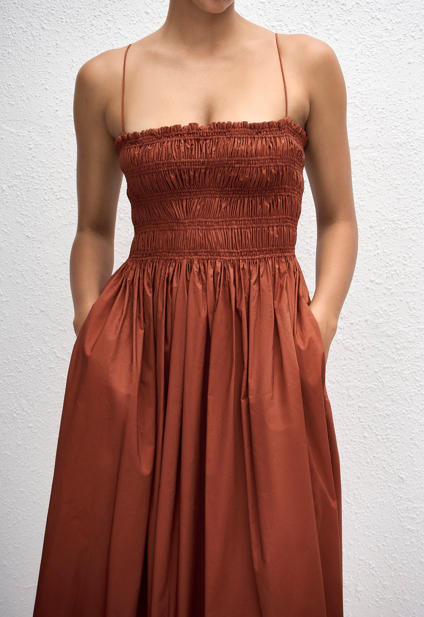 Matteau Shirred Bodice Dress Garnet view 2
