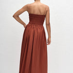 Matteau Shirred Bodice Dress Garnet view 3