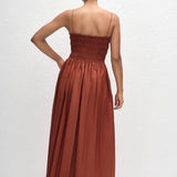 Matteau Shirred Bodice Dress Garnet view 3