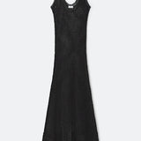 Crochet Scoop Neck Dress - Black