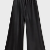Silk Laundry Wide Bias Pants Raw Edge - Black