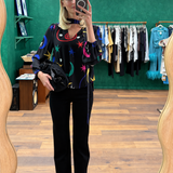 Moss Silk Blouse - Cosmos Star Black