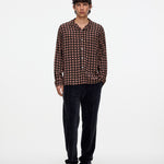 OAS Company Lumo Viscose Long Sleeve Shirt Coffee worn by model