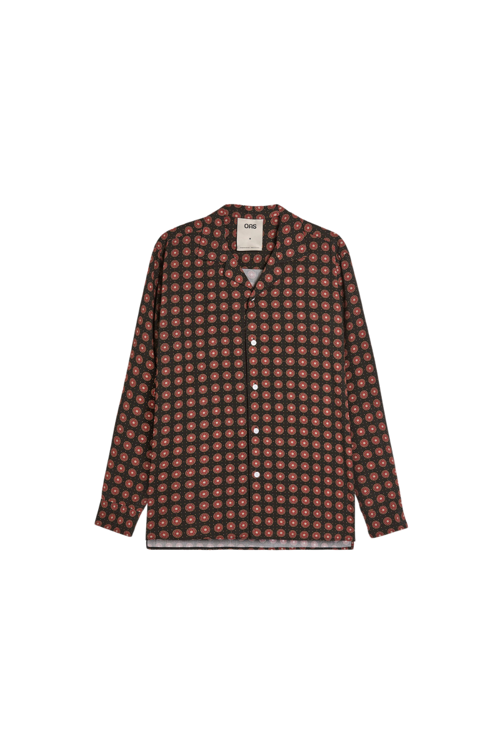 OAS Company Lumo Viscose Long Sleeve Shirt Coffee worn by model