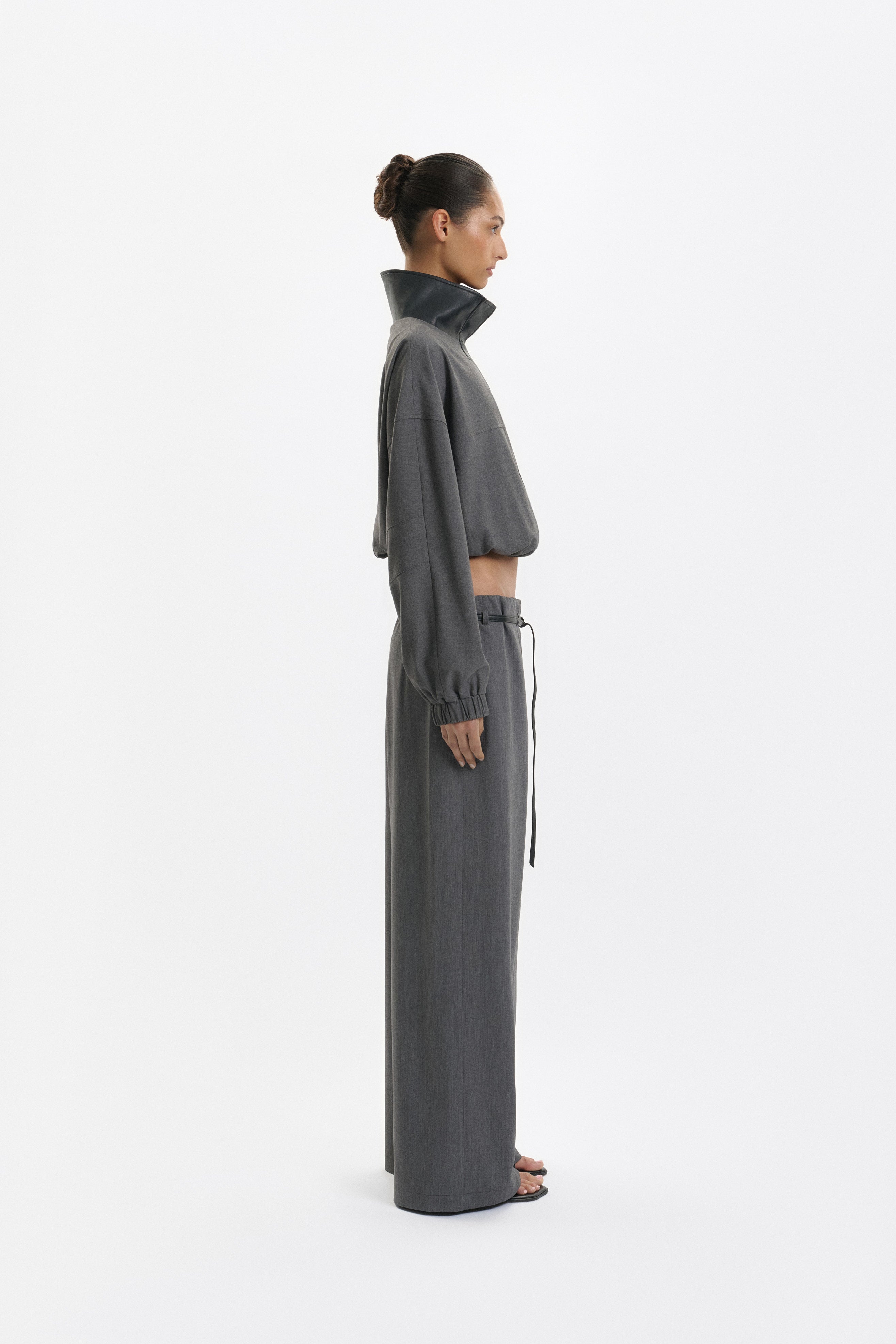 One Of Others Tove Bomber Charcoal Black side