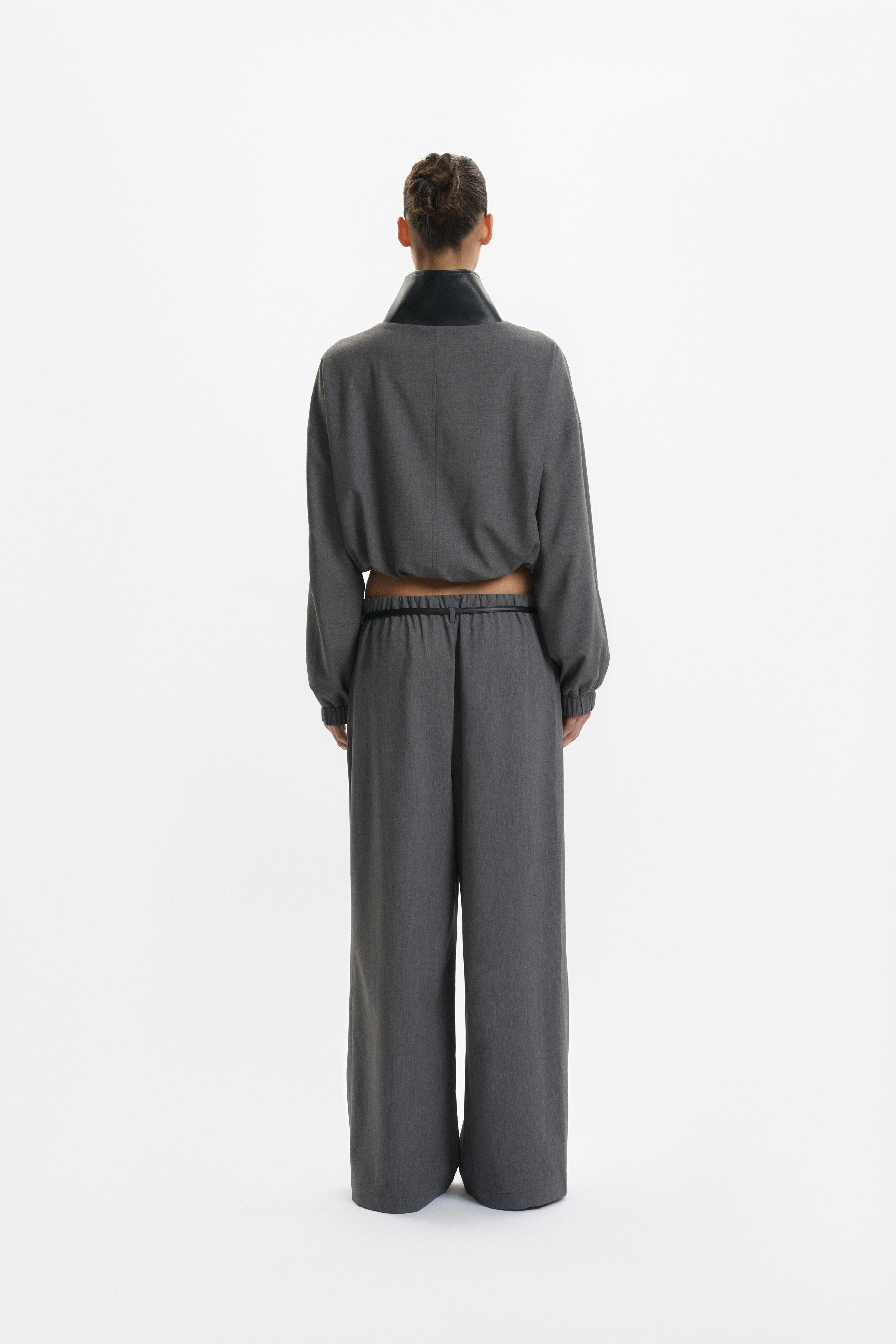 One Of Others Tove Bomber Charcoal Black detail
