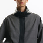 One Of Others Tove Bomber Charcoal Black back