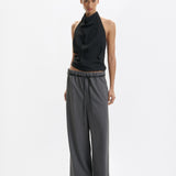 One Of Others Tyla Pant Charcoal Black on model