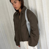 Pintuck Jacket - Khaki Stripe