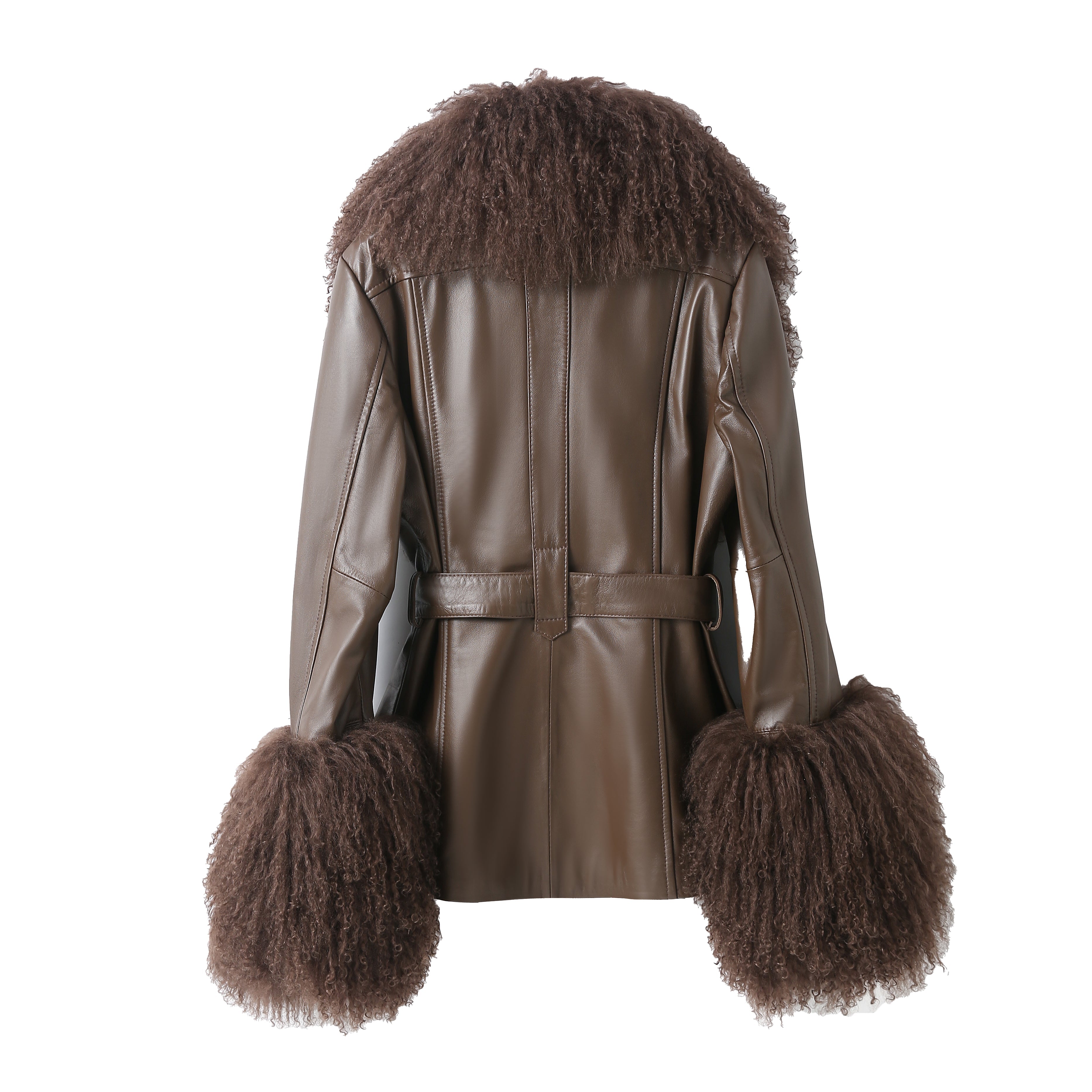 Betty Leather Jacket Chocolate detail