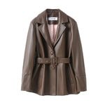 Betty Leather Jacket Chocolate back