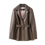 Betty Leather Jacket Chocolate back
