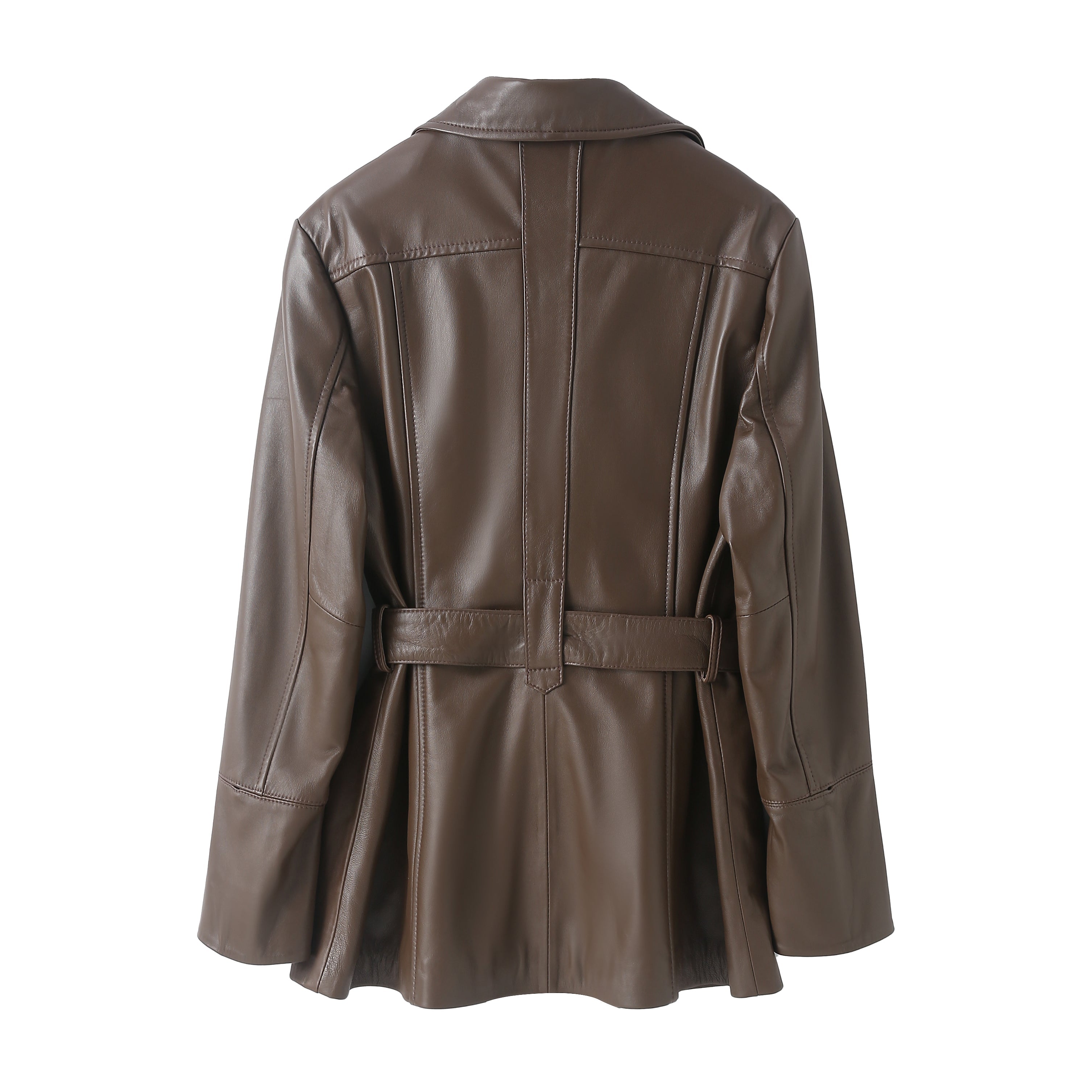 Betty Leather Jacket Chocolate styled