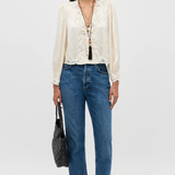 Rixo Tove Satin Jacquard Top