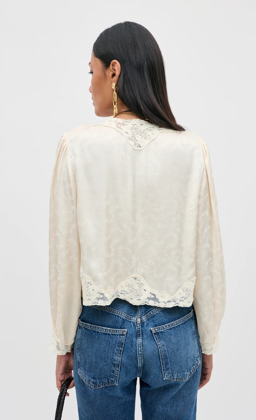 Rixo Tove Satin Jacquard Top
