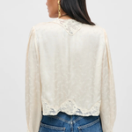 Rixo Tove Satin Jacquard Top