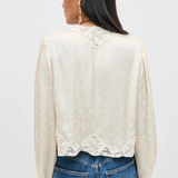 Rixo Tove Satin Jacquard Top