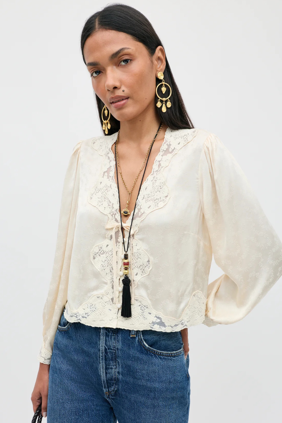 Rixo Tove Stain Jacquard Top