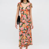 Cathy Midi Dress - Black Floral