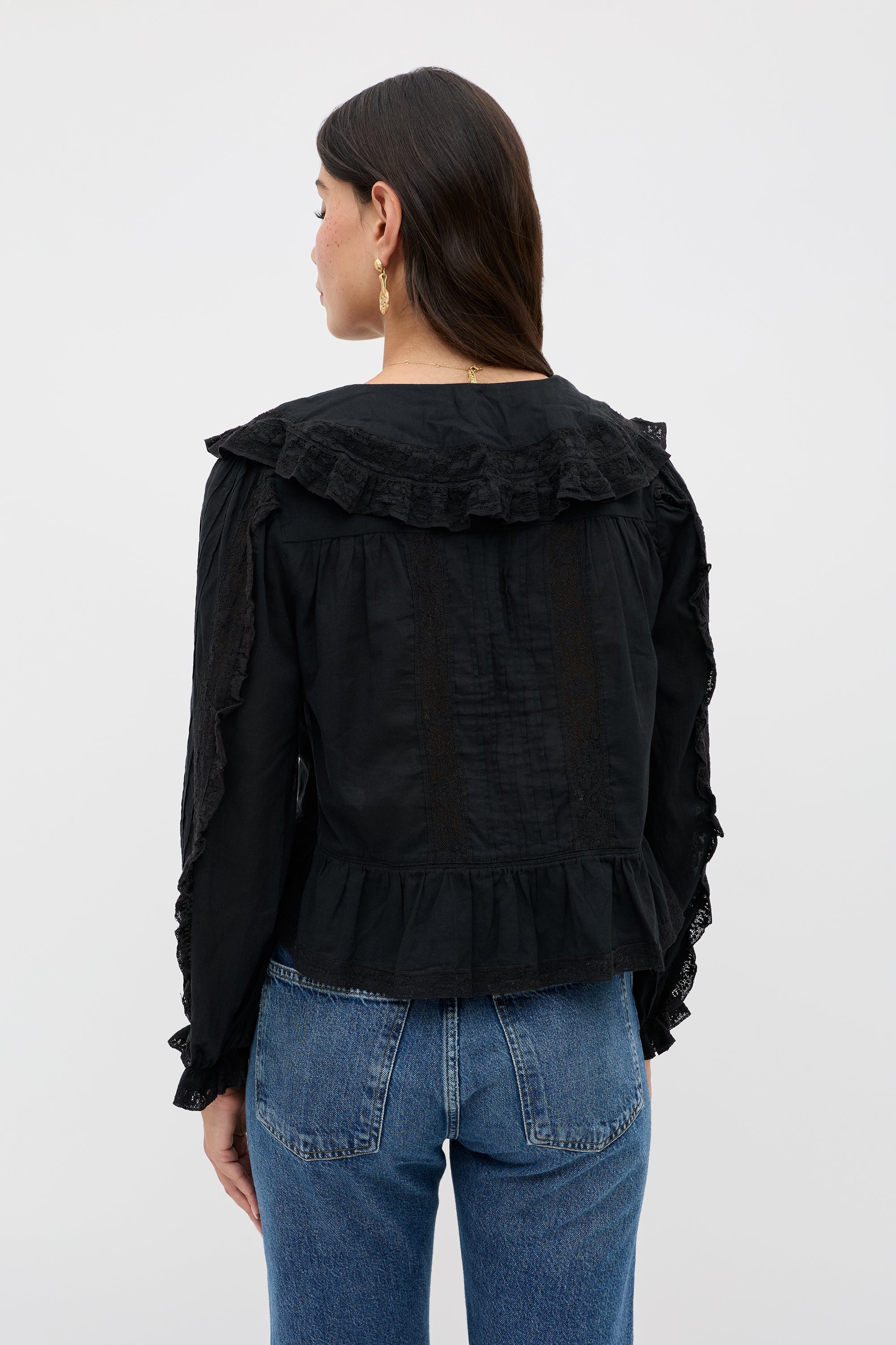 Rixo Maribelle Top Black back view