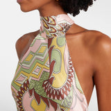 Maura Bianca Abstract Dress - Green