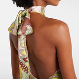 Maura Bianca Abstract Dress - Green