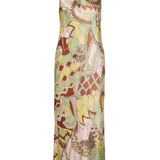 Maura Bianca Abstract Dress - Green