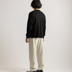 Saturdays NYC Alex Waffle Henley Neck Top Black styled