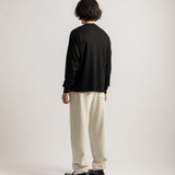 Saturdays NYC Alex Waffle Henley Neck Top Black styled