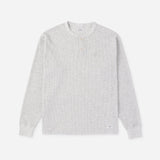 Saturdays NYC Alex Waffle Henley Neck Top Ivory worn by model