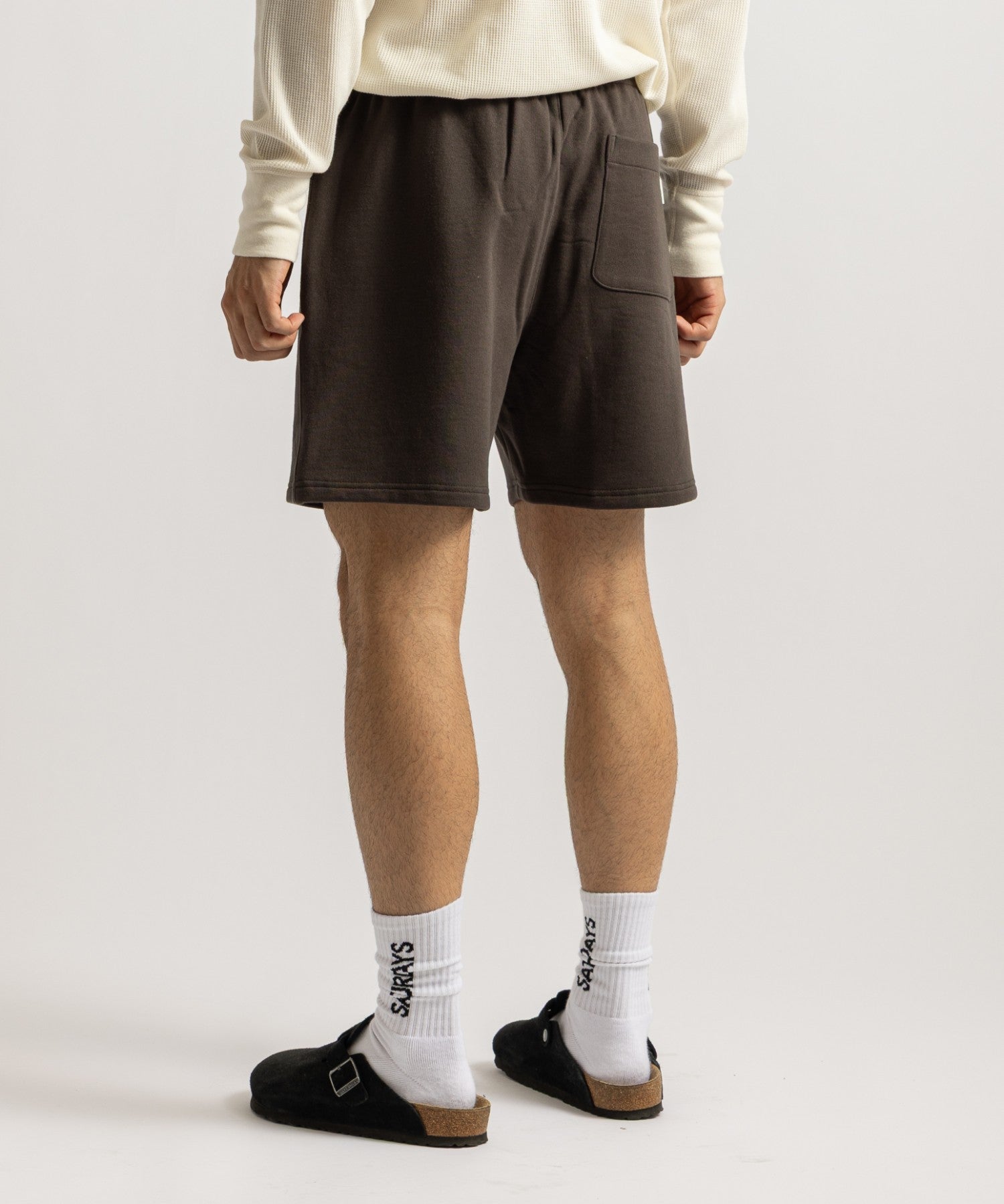 Saturdays NYC Austin Slash Sweat Short Fade Black detail