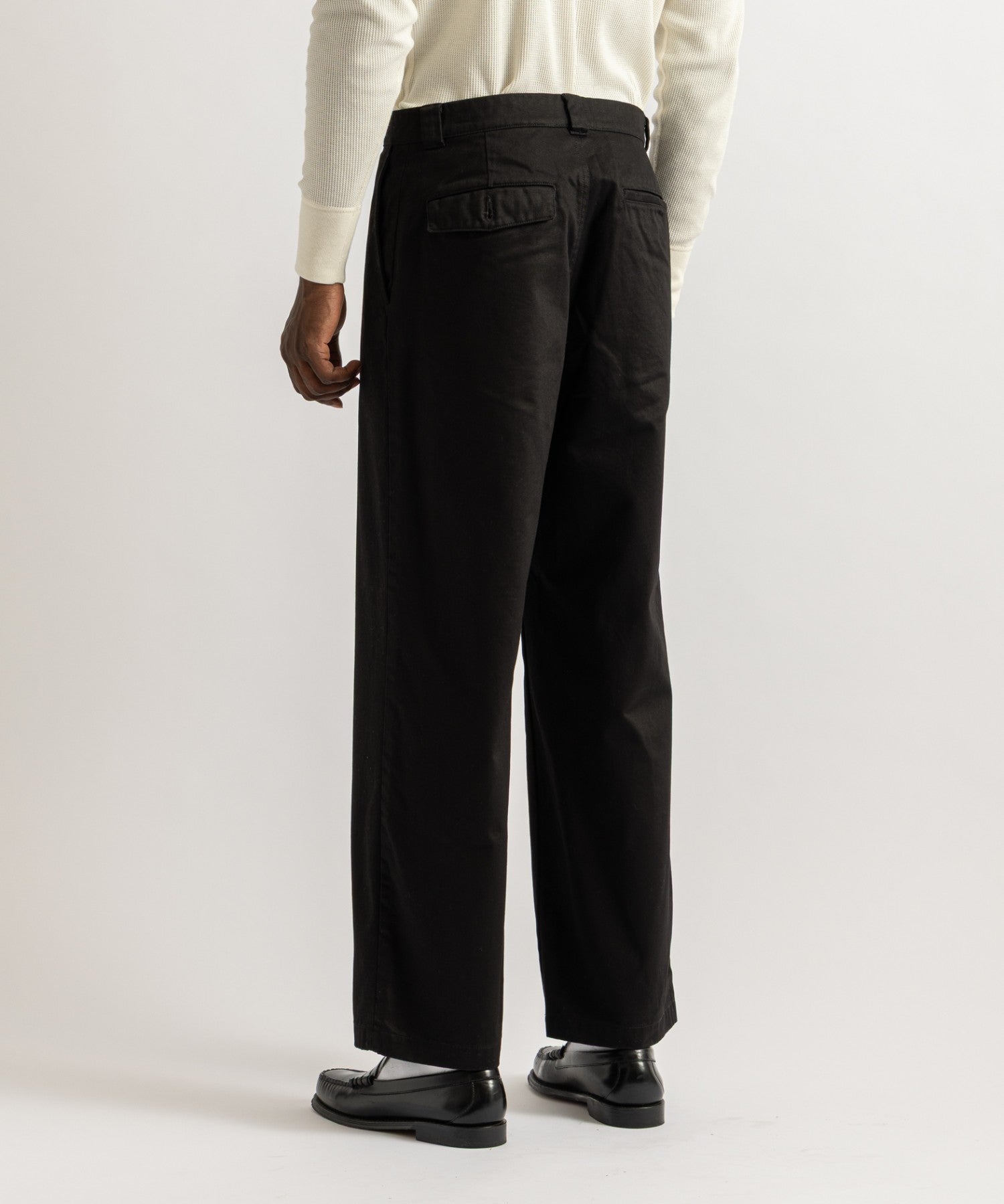 Saturdays NYC Ross Wide Chino Pant Black detail