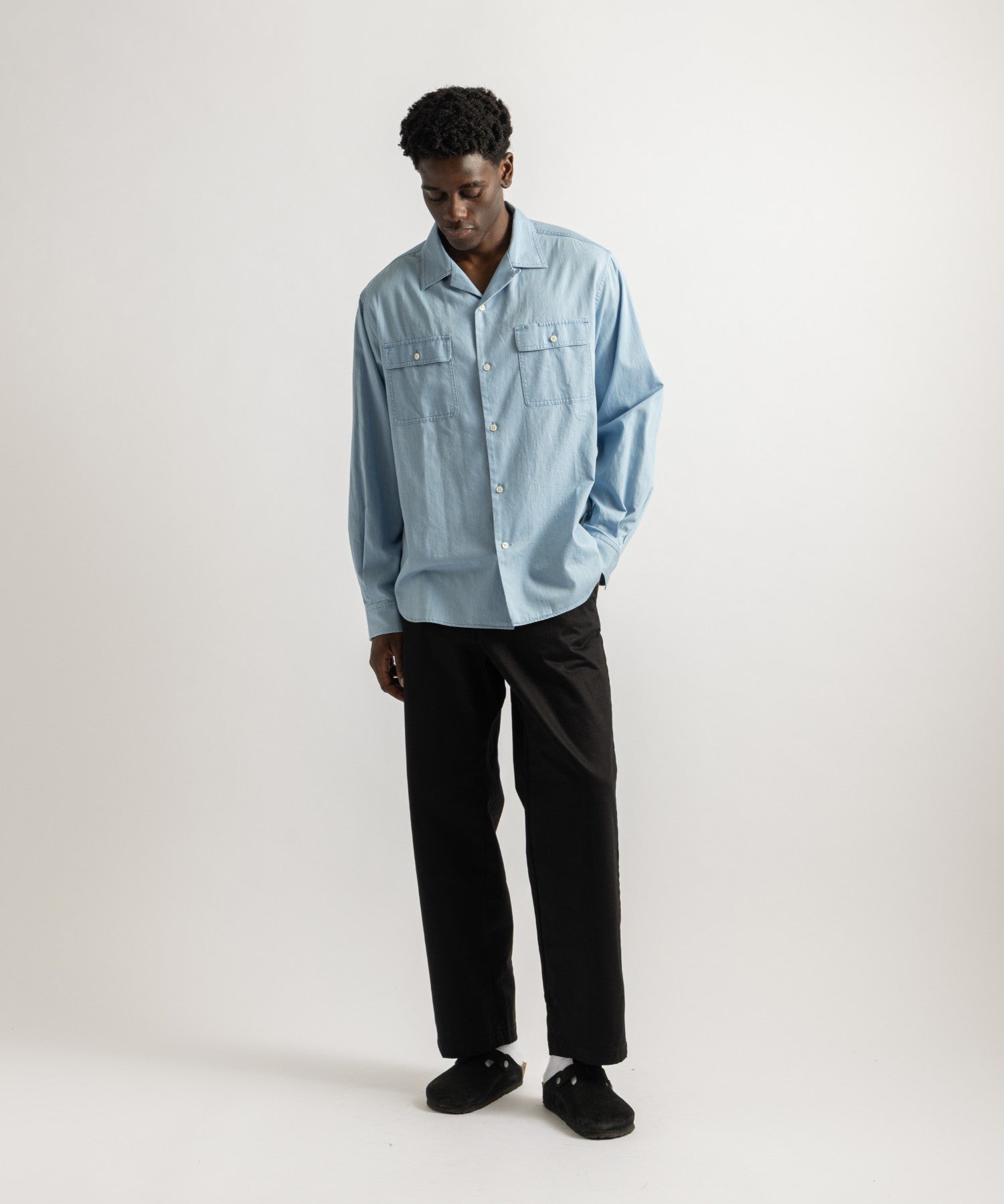 Saturdays NYC Ross Wide Chino Pant Black styled