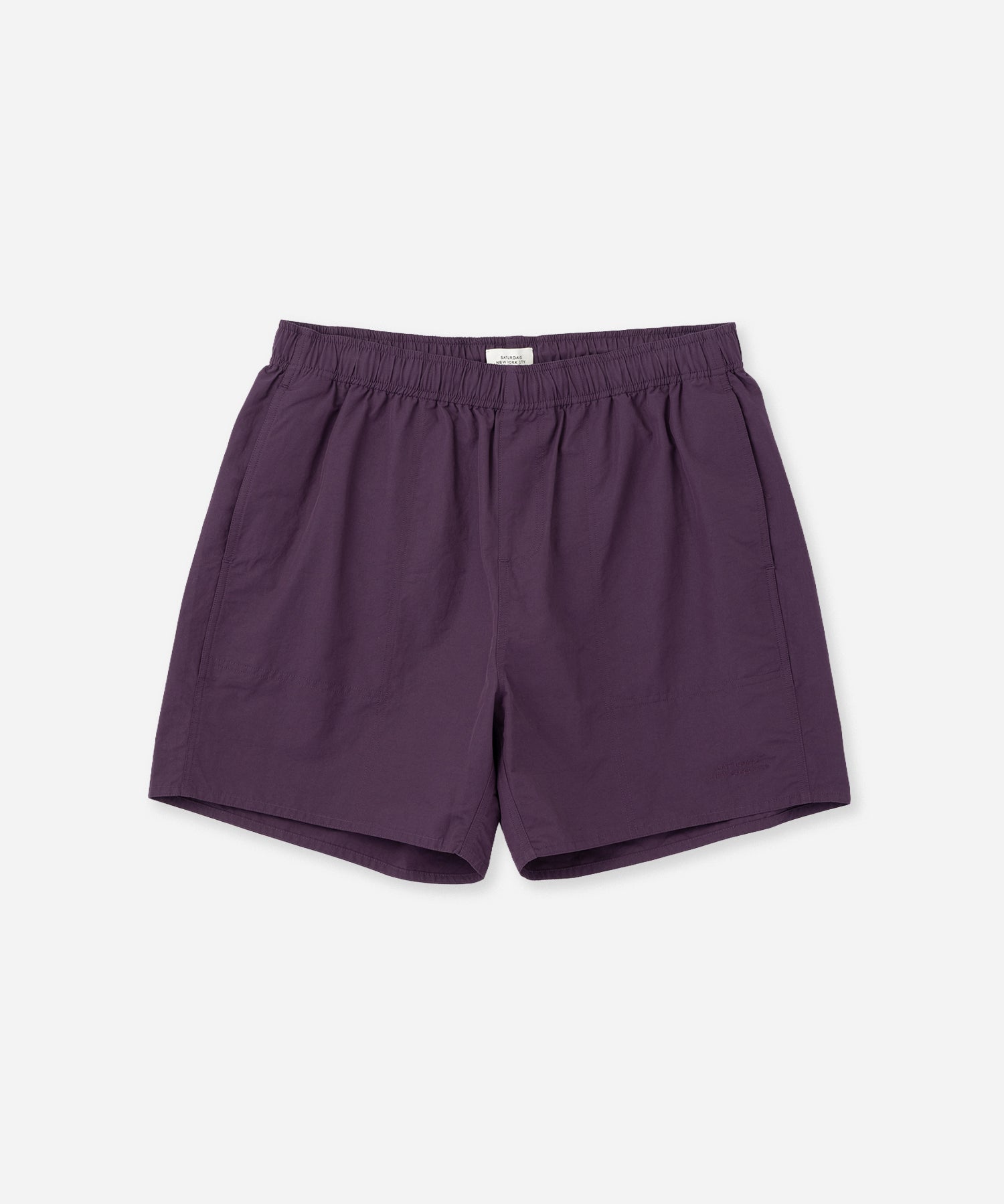 Saturdays NYC Talley Swim Short Purple worn by model