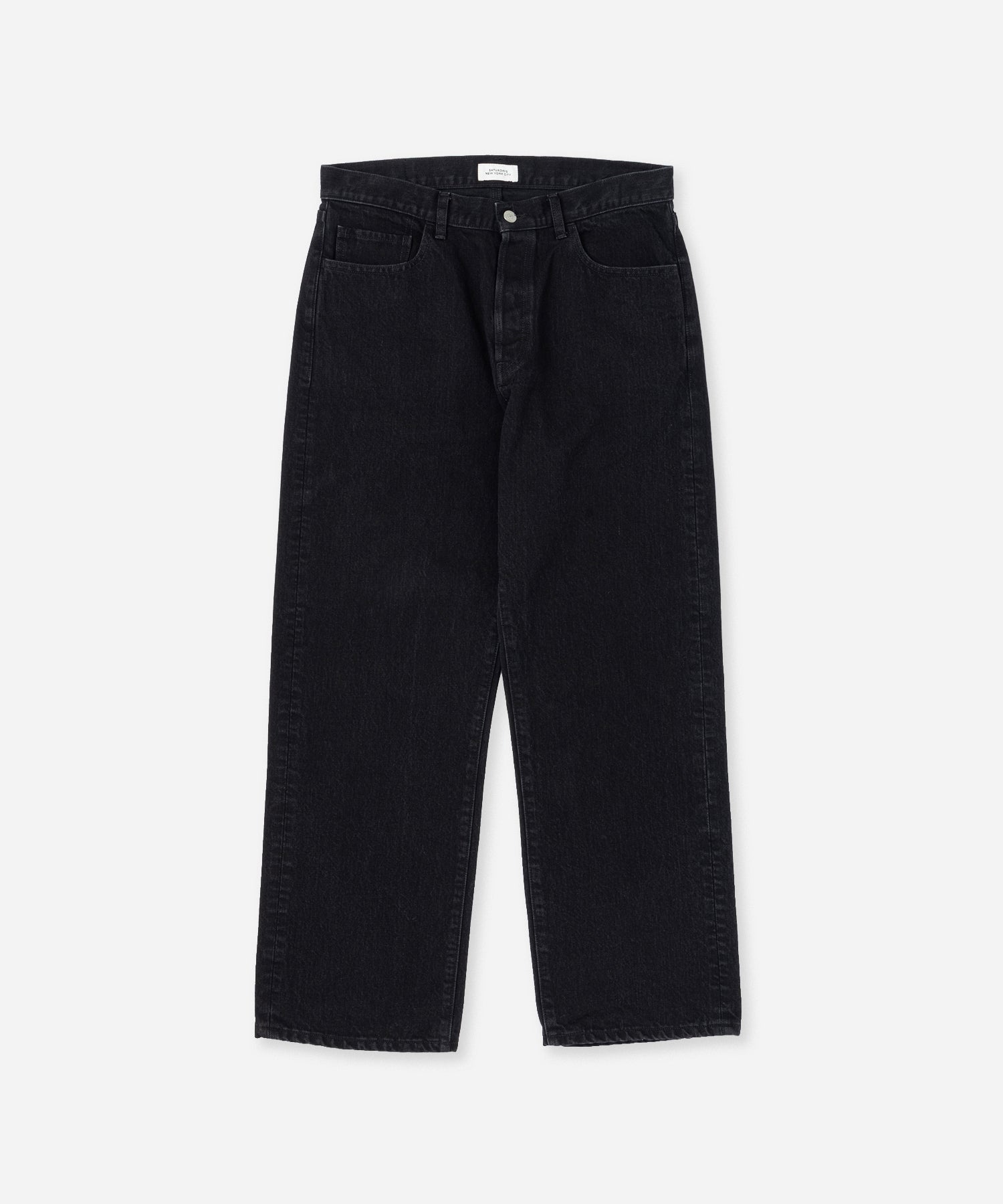 Saturdays NYC Tobias Straight Denim Pant Black worn by model