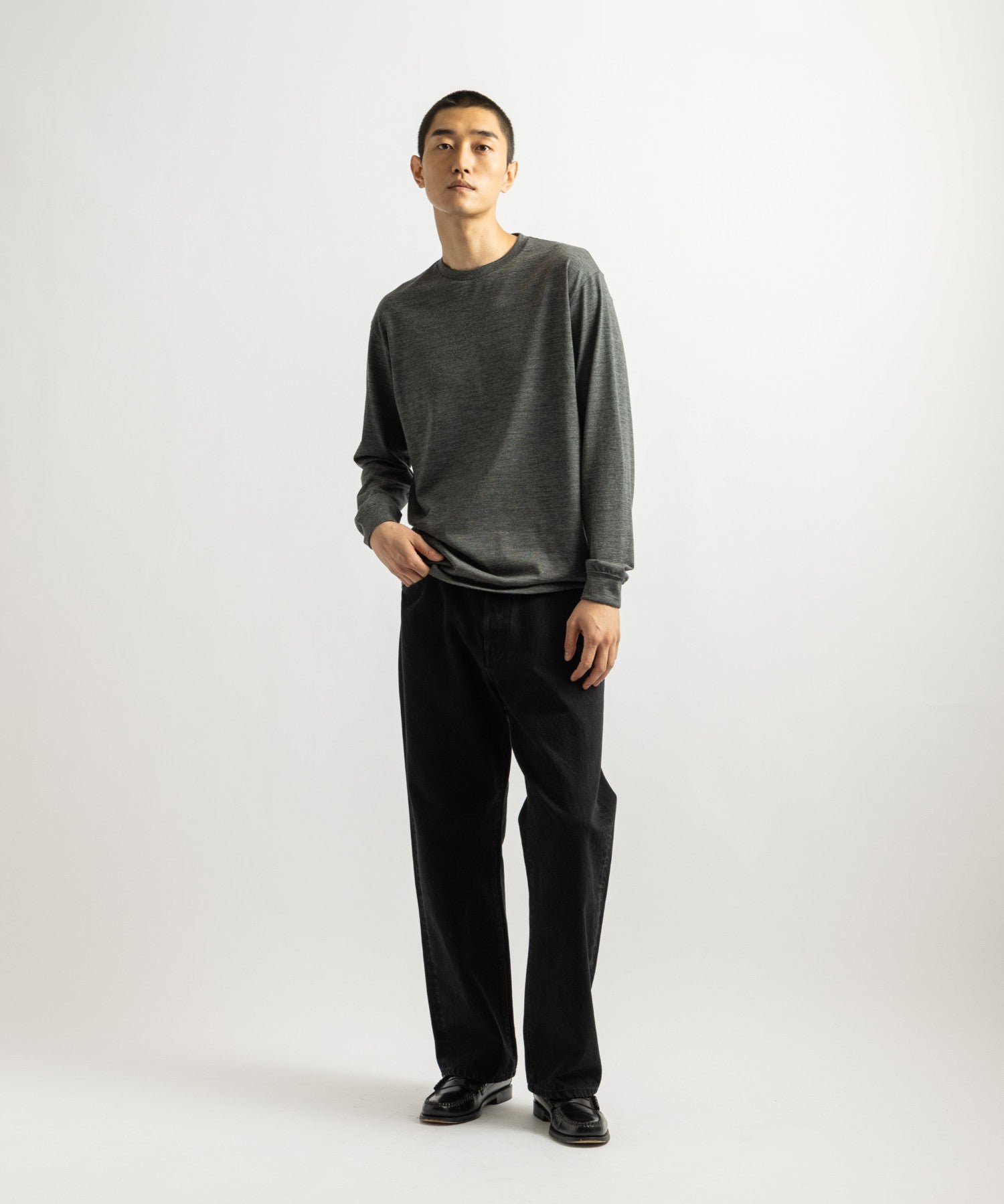 Saturdays NYC Tobias Straight Denim Pant Black styled