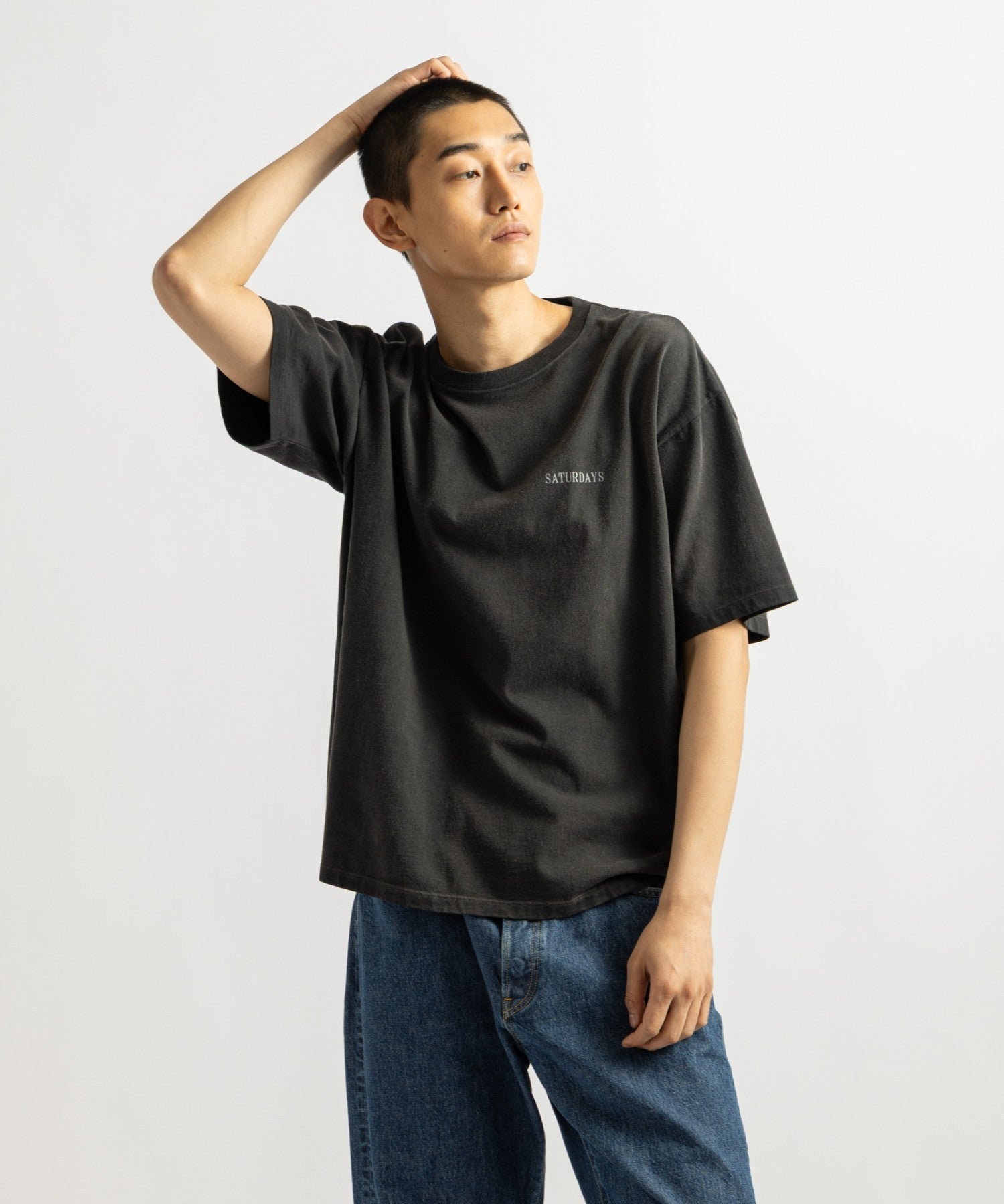 Saturdays NYC Vintage Sport Relaxed Short Sleeve Tee Charcoal back