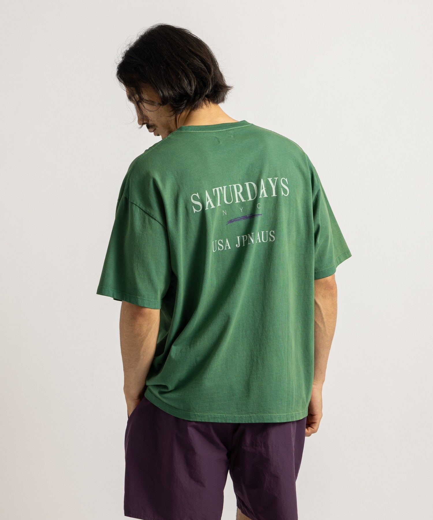 Saturdays NYC Vintage Sport Relaxed Short Sleeve Tee Green detail
