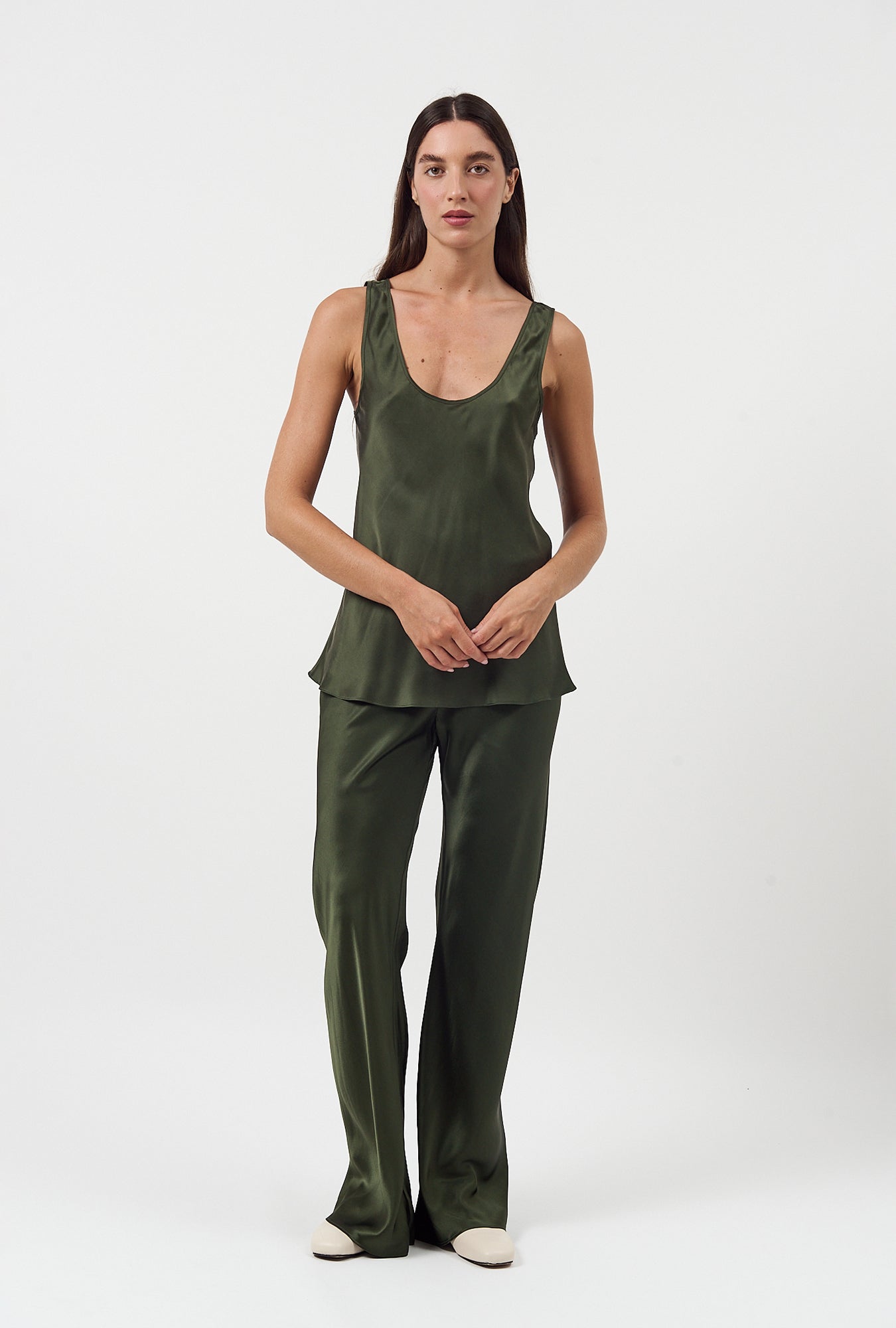Silk Laundry Bias Cut Pants Cedar