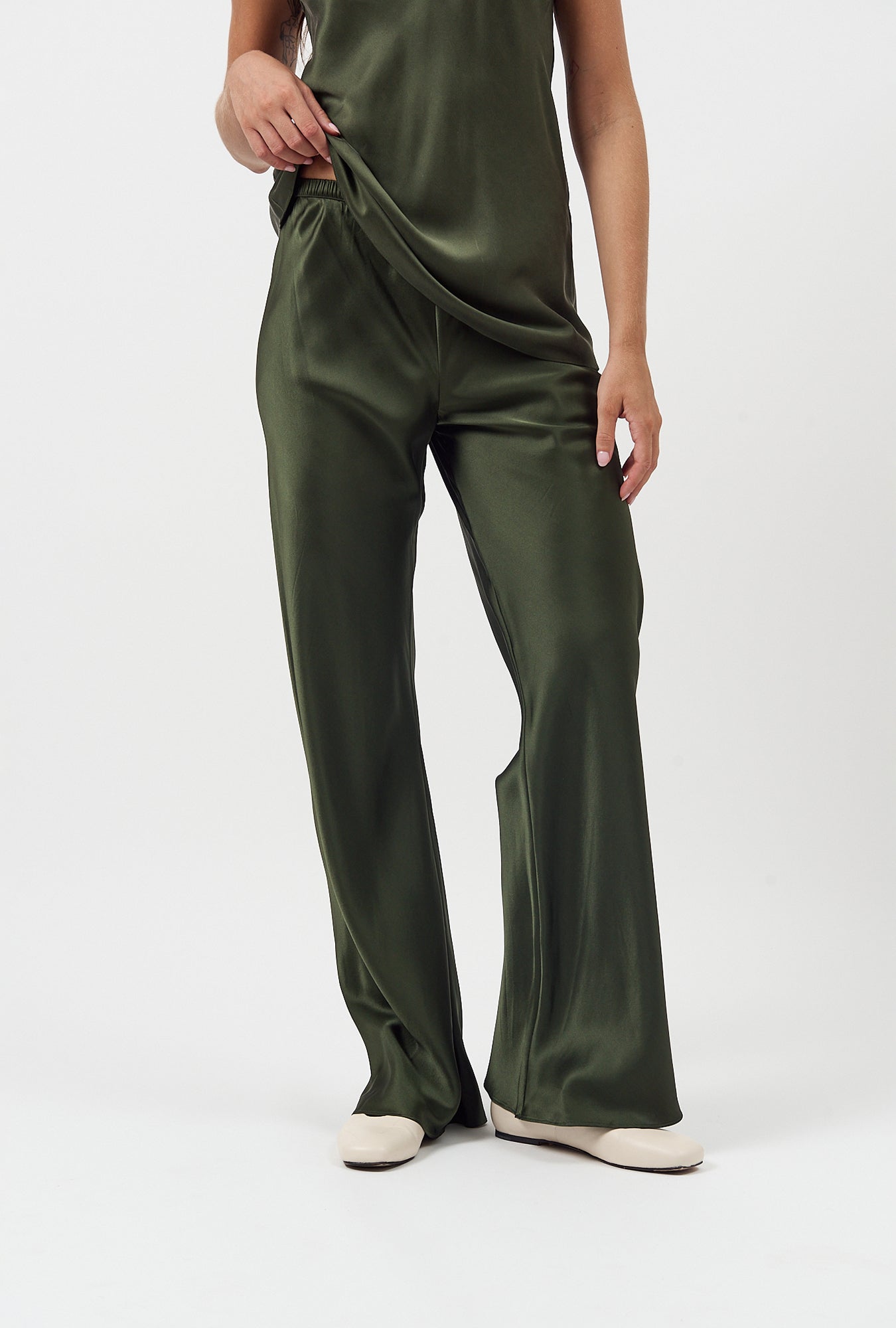 Silk Laundry Bias Cut Pants Cedar