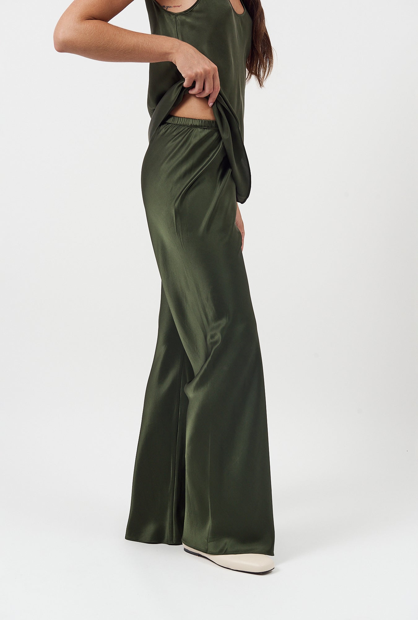 Silk Laundry Bias Cut Pants Cedar