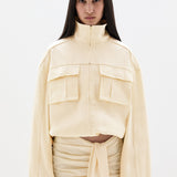 SIR. Arla Bomber Jacket Cream close up