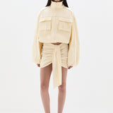 SIR. Arla Bomber Jacket Cream on model front
