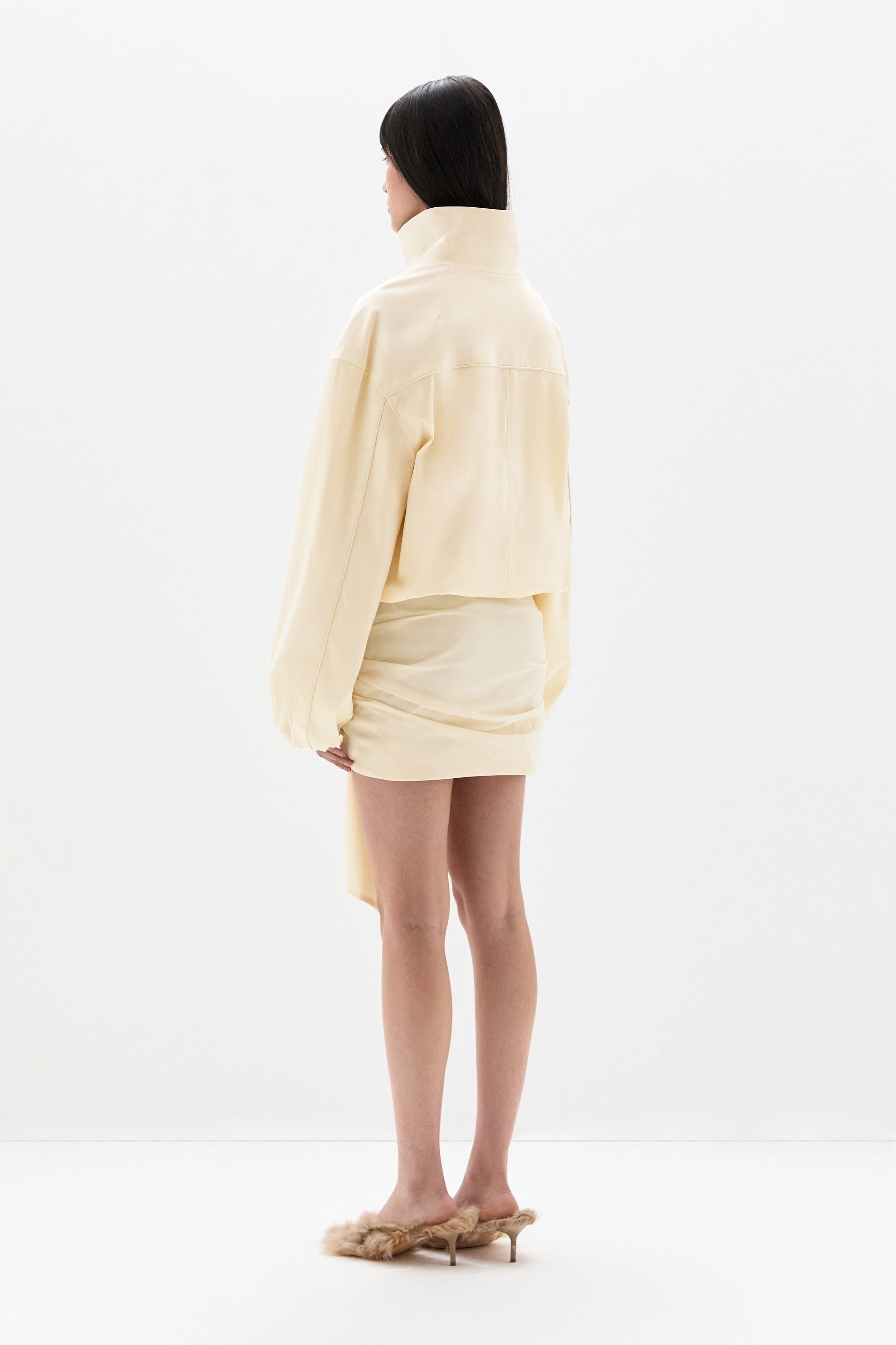 SIR. Arla Bomber Jacket Cream on model back