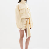 SIR. Arla Bomber Jacket Cream on model side
