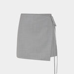 SIR. Belle Wrap Mini Skirt Grey Marle