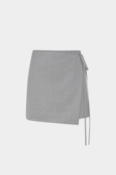 SIR. Belle Wrap Mini Skirt Grey Marle