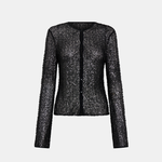 SIR. Cassia Sequin Button Down Top Black