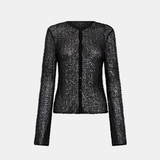 SIR. Cassia Sequin Button Down Top Black