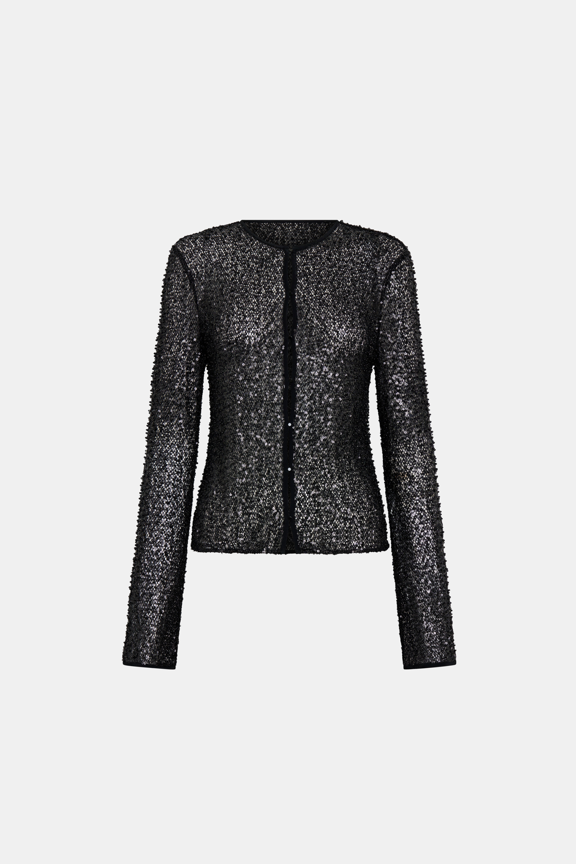 SIR. Cassia Sequin Button Down Top Black
